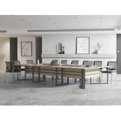 Krzesła Vienna (18 szt ) Stół konferencyjny 414x200cm Twist H18 na 18 osób